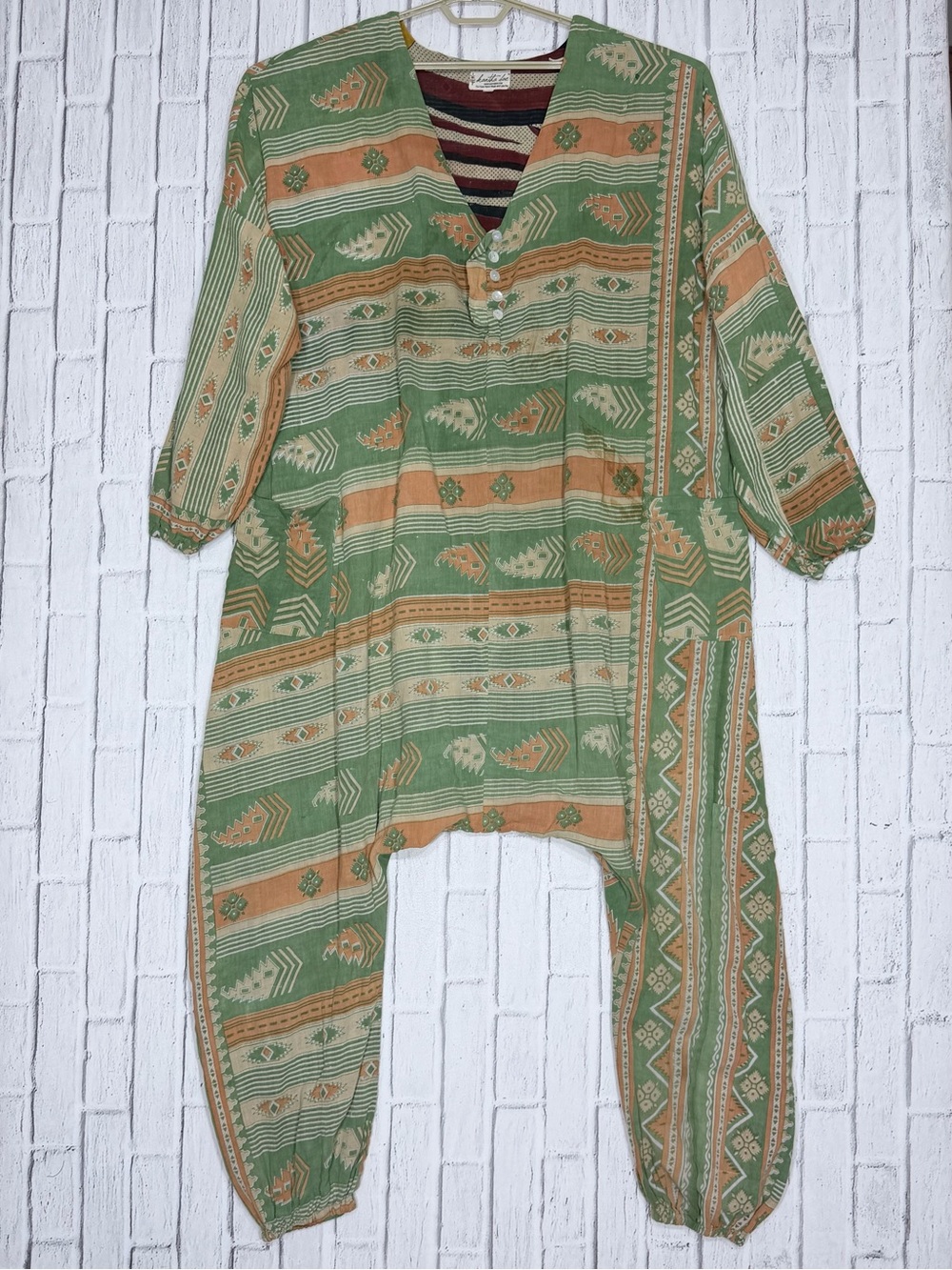 🌵 Kantha Bae Reversible Harem Jumpsuit XL Southwestern Boho Cotton